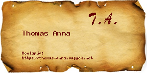 Thomas Anna névjegykártya
